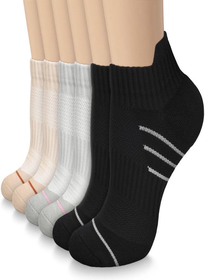 Aoliks Compression Running Socks for Women Men,Ankle Athletic Plantar Fasciitis Socks 6 Pairs - Image 1